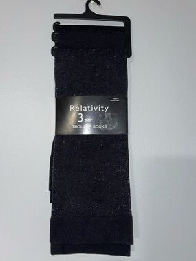 🎬NWT Relativity Women’s 3-Pack Trouser Socks — Black